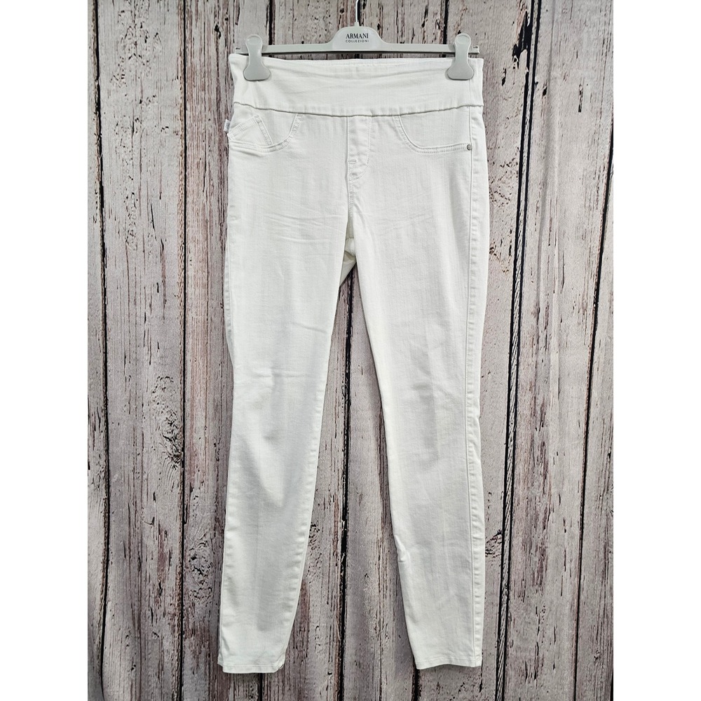 Rock & Republic Fever Denim Rx Pull On Skinny Jeans Wmn 12 L White Slimming Long